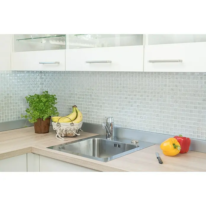 Mosaikfliese Crystal Mix XCM 8LU90 - 29,8 x 29,8 cm, Weiß, Glänzend - Stimmungsaufnahme