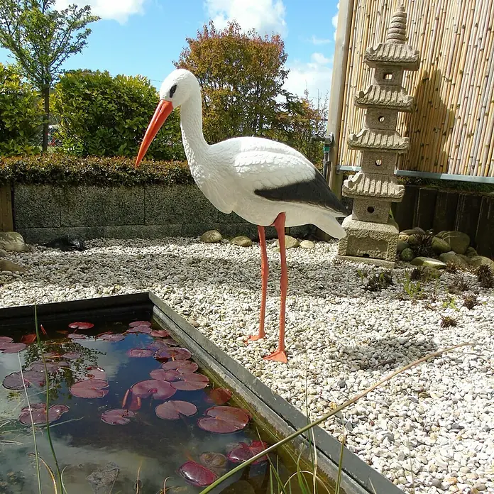 Ubbink Dekofigur Storch - 26 x 66 x 87 cm, Kunststoff - Stimmungsaufnahme