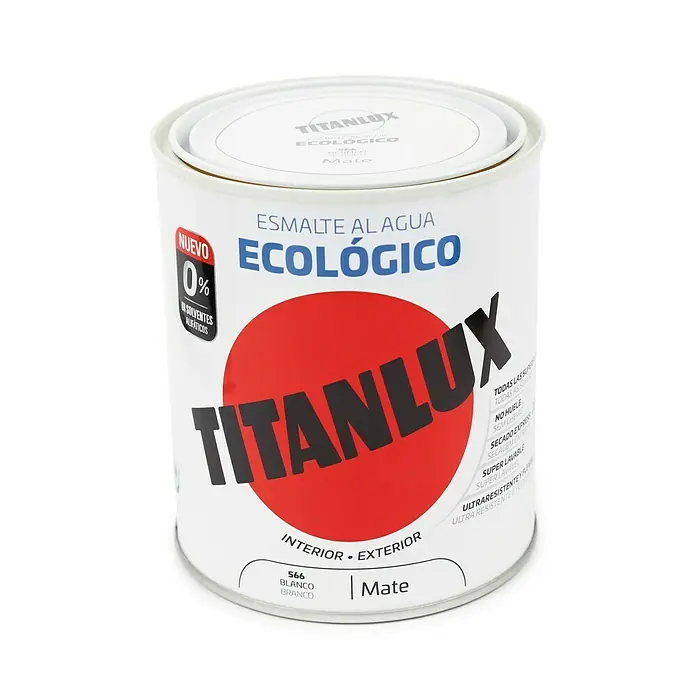 Titanlux Esmalte de color Eco - Blanco, 750 ml, Mate
