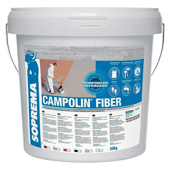 Soprema Impermeabilizante Campolin Fiber - Blanco, 20 kg