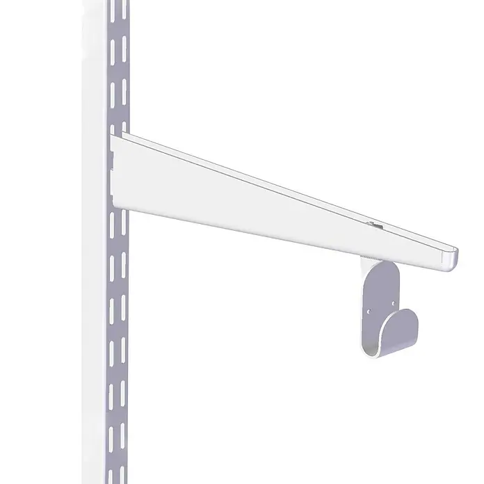 Lundbergs Kleiderstangenhalter - B x H: 35 x 62 mm, Weiß, Geeignet für: U-Träger - Vorderansicht