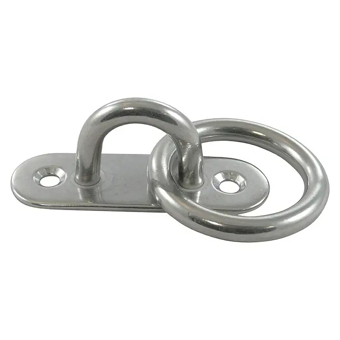 Marinetech Pločica s navojem za jarbol Mit Ring - Oprema: Prsten, D x Š: 100 x 32 mm, Plemeniti čelik, Vrsta čelika: A2 - Pogled sprijeda
