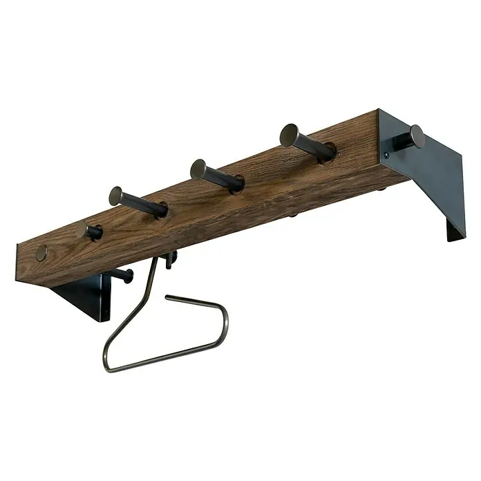 Spinder Design Garderobenleiste Klos 2 - Anzahl Haken: 7 Stk., L x B x H: 24 x 90 x 17 cm - Rechte Seitenansicht
