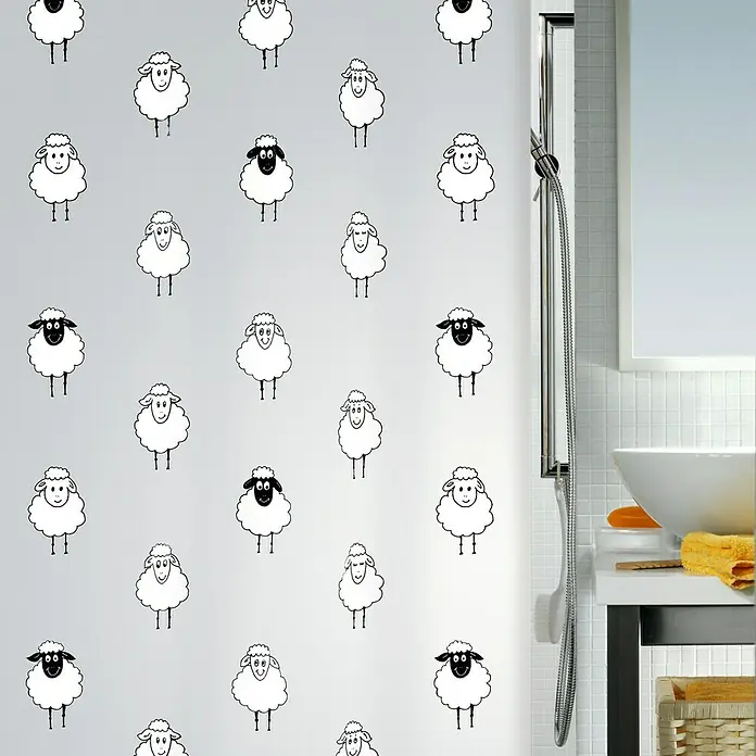 Spirella Cortina de baño Peva Lana - An x Al: 180 x 200 cm, Translúcido