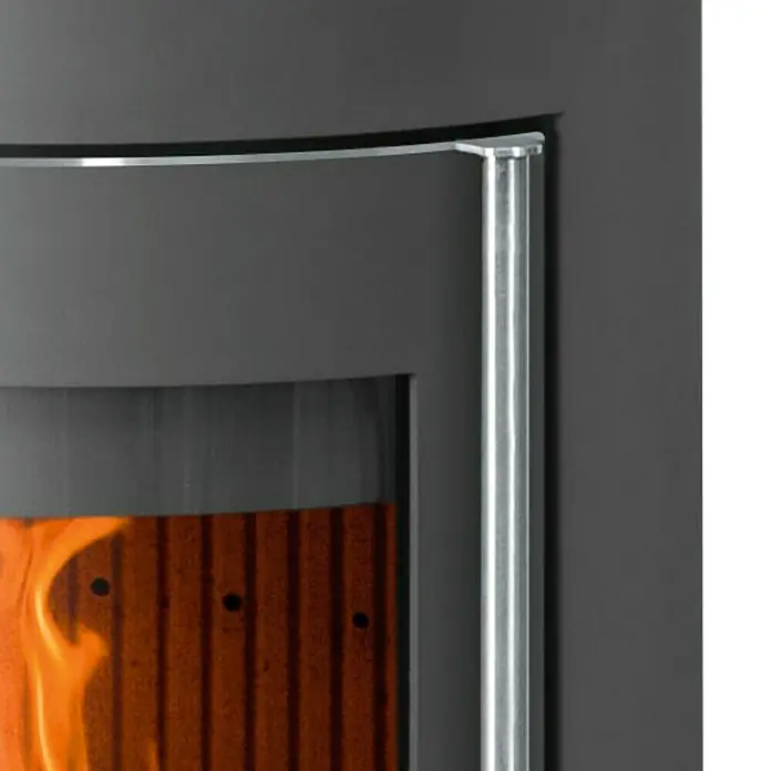 Justus Kaminofen Mino Top 2.0 - 5 kW, Raumheizvermögen: 88 m³, Schwarz - Detailaufnahme