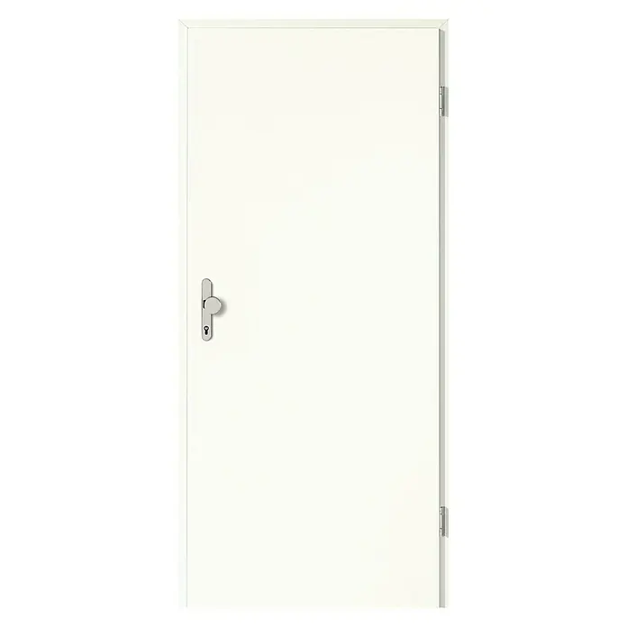 GetaDoor Laminit Wohnungseingangstür GL 222 - Klimaklasse III, 860 x 1.985 mm, DIN Anschlag: Rechts, Arctic Weiß - Vorderansicht
