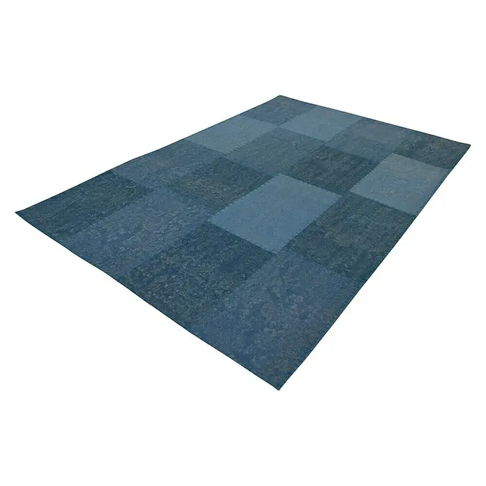 Kayoom Flachgewebeteppich Lyrical 110 - Blau, 150 x 80 cm, 100 % Baumwolle