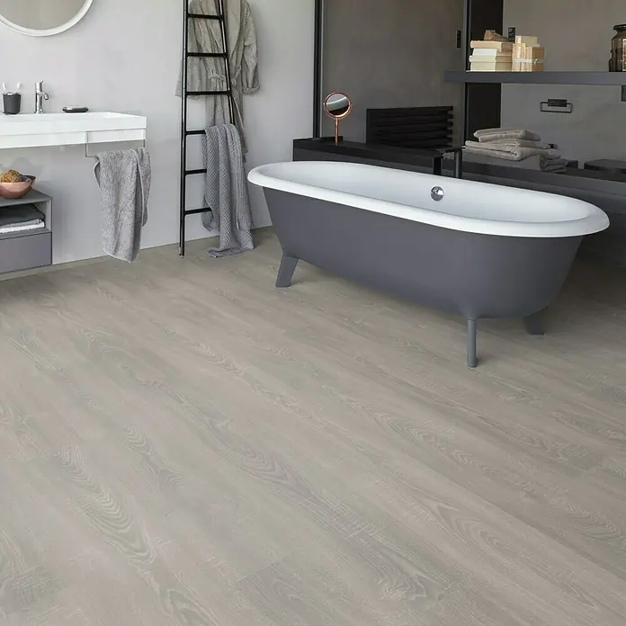 Egger Home Aqua+ Laminat Toscolano hrast sivi - 1.291 x 193 x 8 mm, Rustikalni pod - Živopisni prikaz