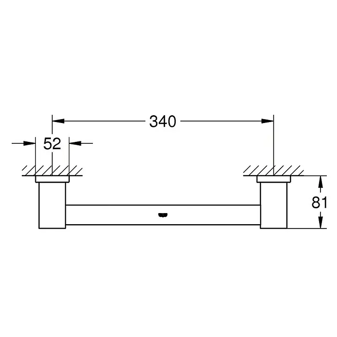 Grohe Essentials Cube Asidero de baño - Ancho: 39,2 cm, Cromo, Brillante