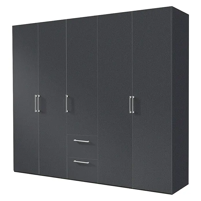 Express Möbel Kleiderschrank Brooklyn - L x B x H: 58 x 250 x 216 cm, Graphit, Ohne Spiegel, Anzahl Schubladen: 2 Stk. - Rechte Seitenansicht