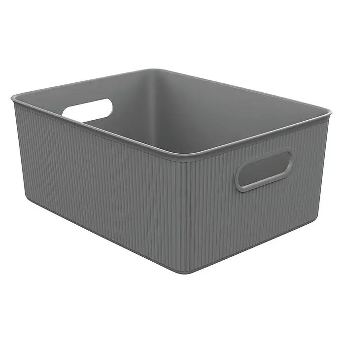 Tatay Baobab Cesta para la ropa L - 29,4 x 38,5 x 16 cm, Plástico, Gris