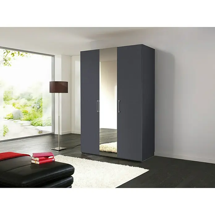 Express Möbel Drehtürschrank Brooklyn - L x B x H: 58 x 150 x 216 cm, Graphit, 1 Spiegel - Stimmungsaufnahme