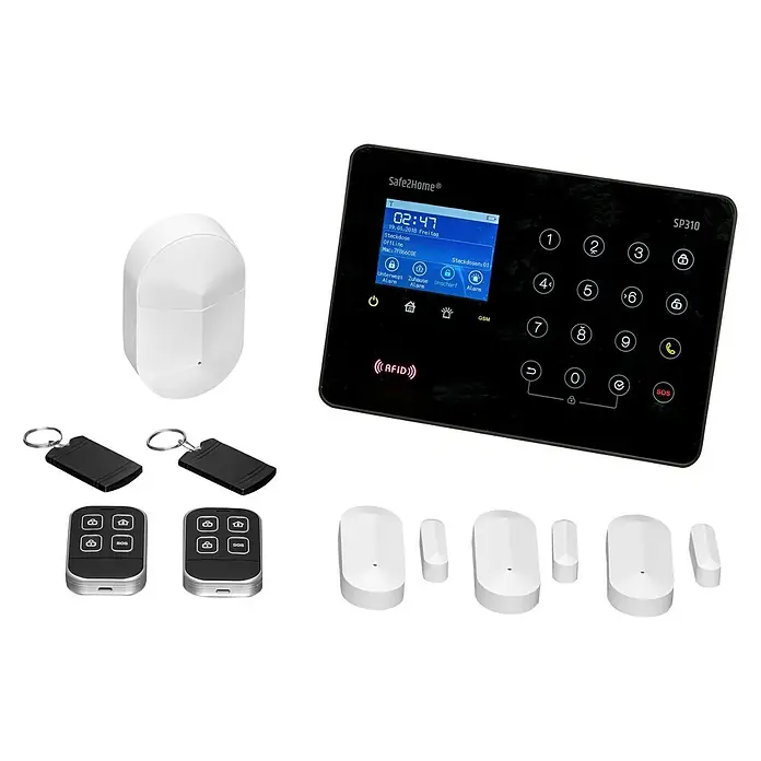 Safe2Home Alarmanlagen-Set Profi Serie SP310 - 9 -tlg., L x B x H: 195 x 136 x 31 mm - Vorderansicht