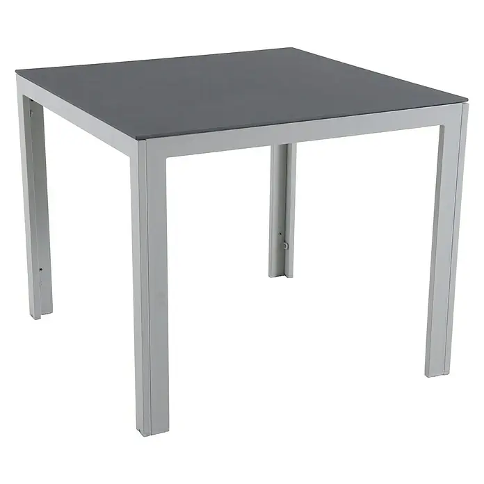 Sunfun Hannah Gartentisch - L x B: 90 x 90 cm, Glas, Grau