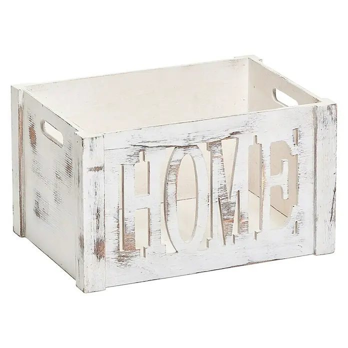 Zeller Present Holzkiste Home - L x B x H: 35 x 25 x 20 cm, Holz - Ansicht von oben