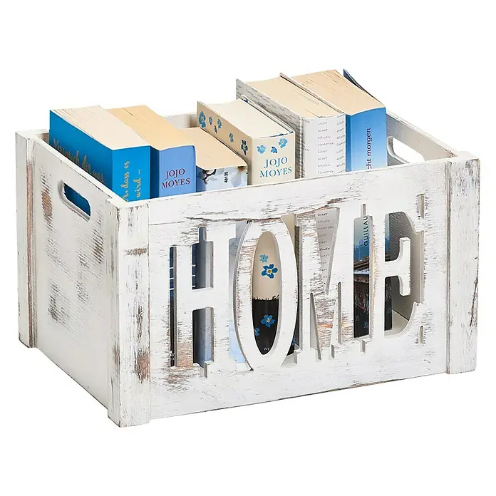 Zeller Present Holzkiste Home - L x B x H: 35 x 25 x 20 cm, Holz - Ansicht von oben