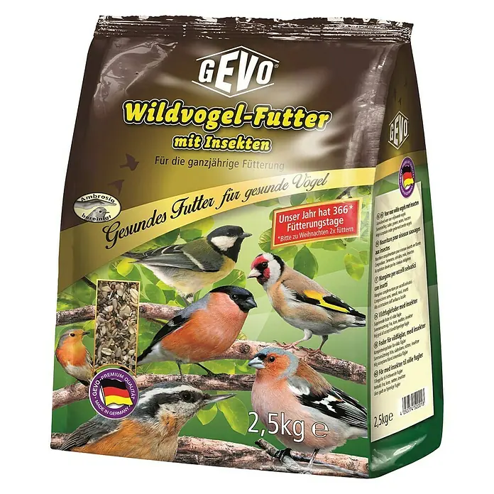 Gevo Wildvogelfutter - 2,5 kg, mit Insekten - Vorderansicht