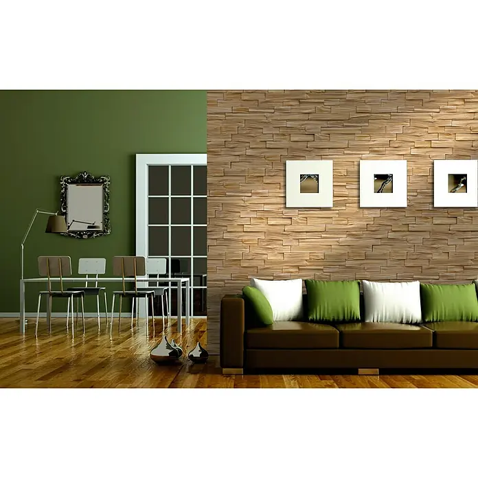 Dominart Verblendstein Pinestripe - 39,2 x 11,2 cm, Braun/Beige, Holzoptik