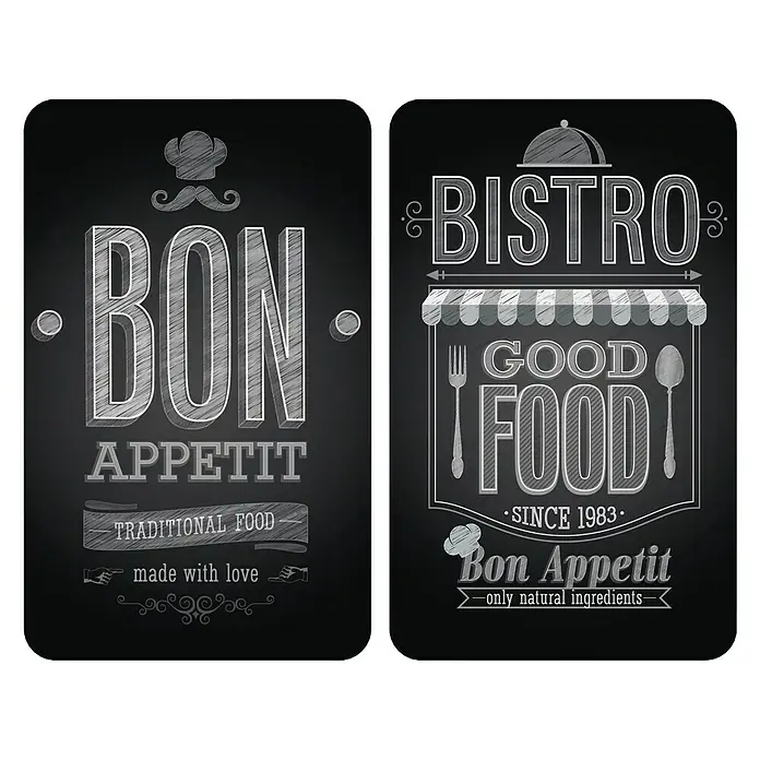 Wenko Placa de protección de vidrio Bon appetit - L x An: 52 x 30 cm, Negro
