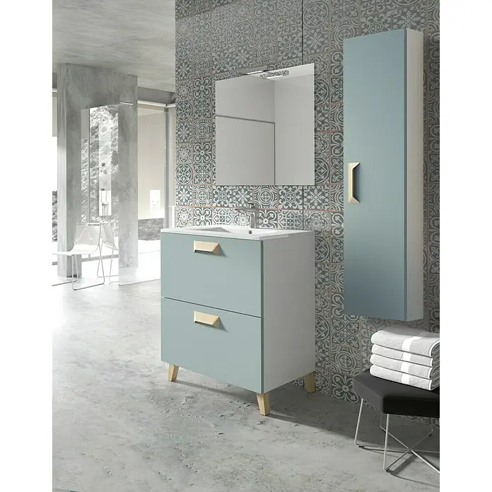 Armario colgante Alberta - L x An x Al: 25 x 35 x 140 cm, Aguamarina - Foto ambiente