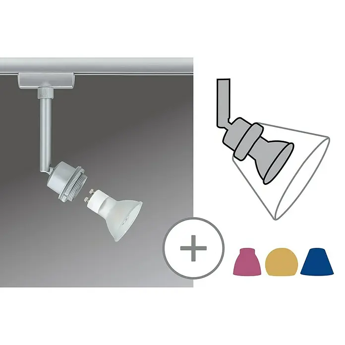 Paulmann URail Foco LED para riel - Plateado, GZ10, Color: Cromado mate - Producto en uso