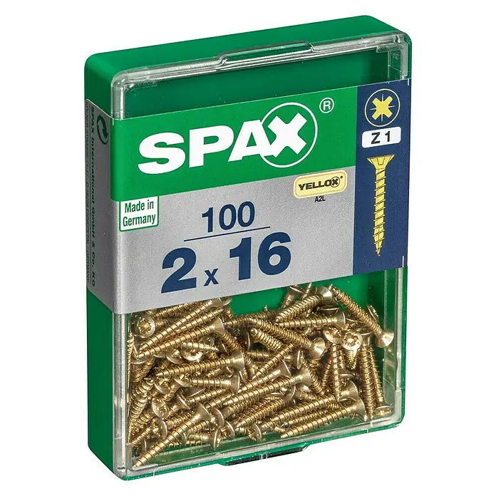 Spax Univerzalni vijak - 2 x 16 mm, Puni navoj, 100 kom - Pogled s lijeve strane