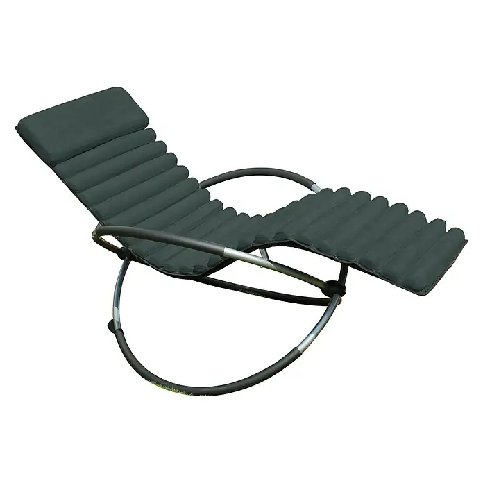 Leco Schaukelstuhlauflage - Schaukelstuhl, Dunkelgrün, 100 % Polyester - Diagonale Ansicht