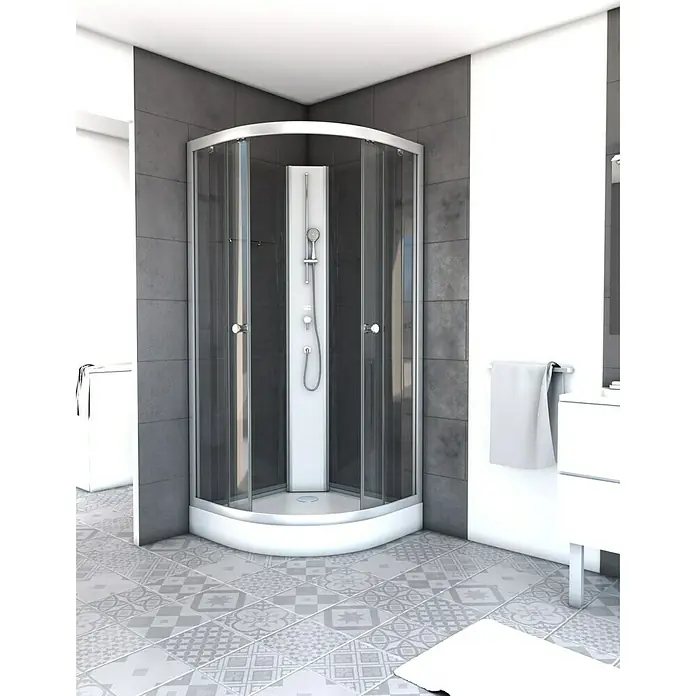 Designdusche White Sea - 90 x 90 x 210 cm, Weiß/Grau - Stimmungsaufnahme