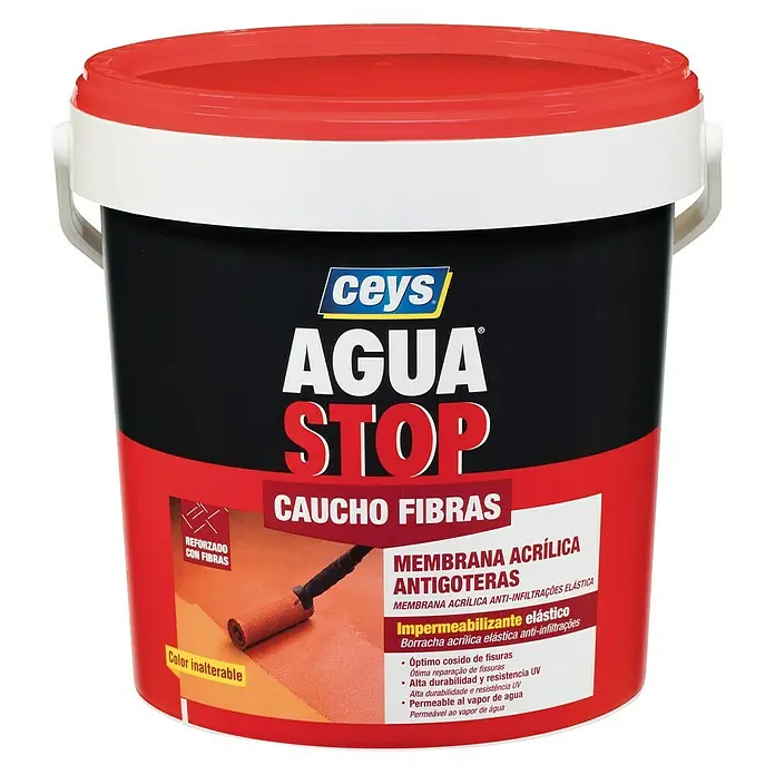 Ceys Impermeabilizante caucho acrílico Agua Stop - Rojo, 5 kg