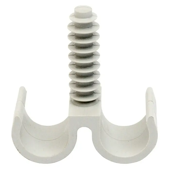 Set de abrazaderas dobles 15 mm con taco - 5 uds.