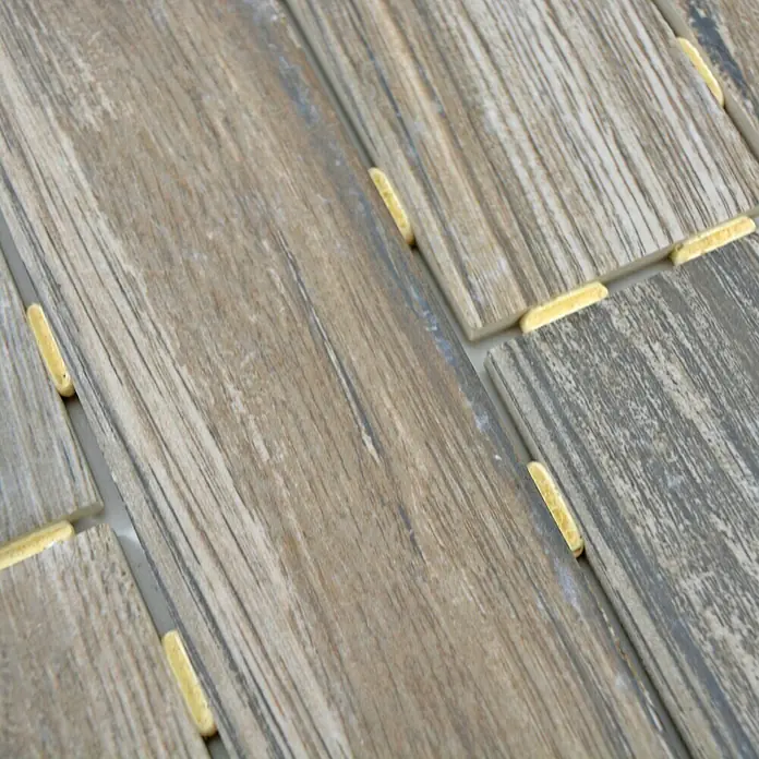 Mosaikfliese Brick Oak Mink CDJ 09BR - 25,2 x 36,7 cm, Dunkelbraun, Matt - Detailaufnahme