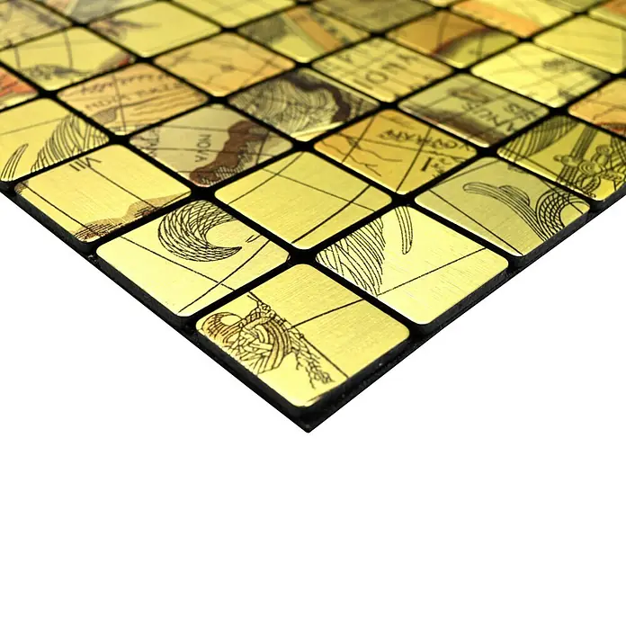 Selbstklebemosaik SAM 4MAP25G - 29 x 29 cm, Metall, Gold - Detailaufnahme
