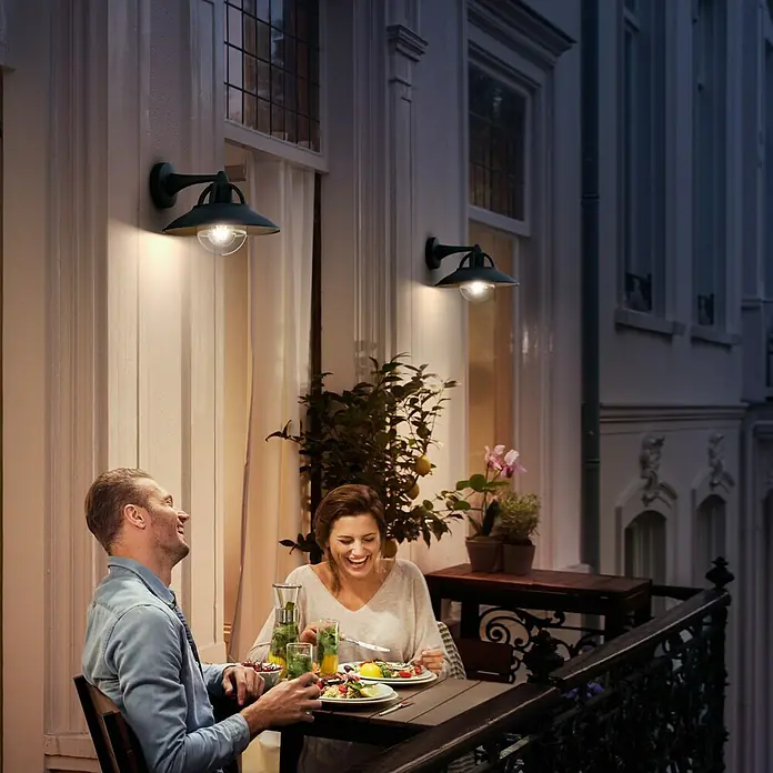 Philips Aplique exterior Cormorant - 42 W, 265 x 250 x 218 mm, Negro, IP44