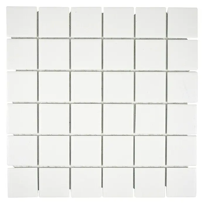 Mosaikfliese Quadrat Uni SAT 302 - 29,8 x 29,8 cm, Weiß, Matt - Ansicht von oben