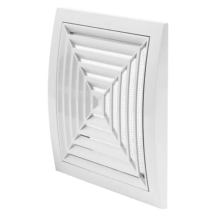 Odem Rejilla de ventilación con red para techo - 15 x 15 cm, Diámetro: 10 cm, Plástico (ABS)
