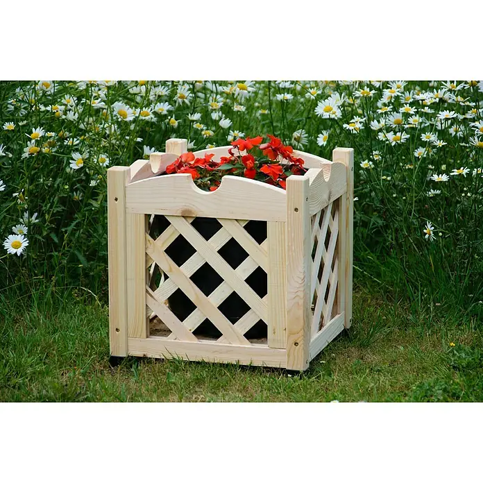 Dobar Übertopf eckig - L x B x H: 32 x 32 x 32 cm, Braun - Stimmungsaufnahme