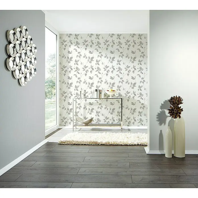AS Creation Flavour Vliestapete Blumenranke - Grau, Floral, 10,05 x 0,53 m - Stimmungsaufnahme
