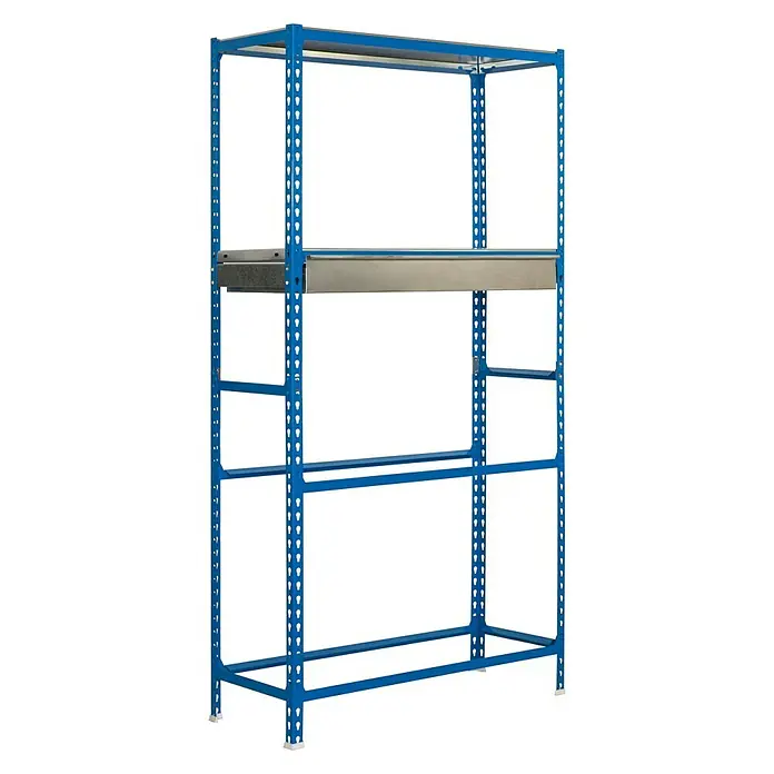 Simonrack Simongarage Estantería para neumáticos Box Megaplus - L x An x Al: 40 x 120 x 200 cm, Capacidad de carga: 200 kg/balda, Número de baldas: 4 ud., Inserción, Azul