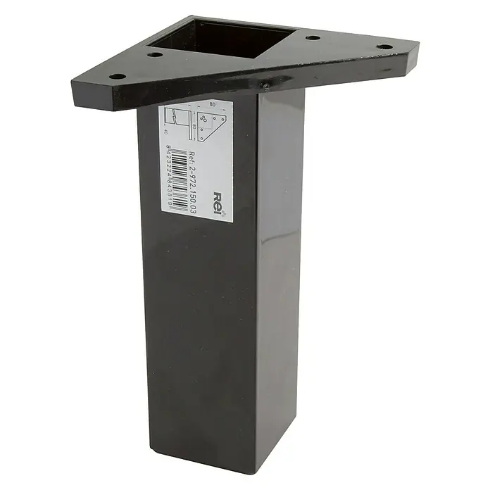 Pata para muebles 972 - L x An x Al: 4 x 8 x 15 cm, Negro