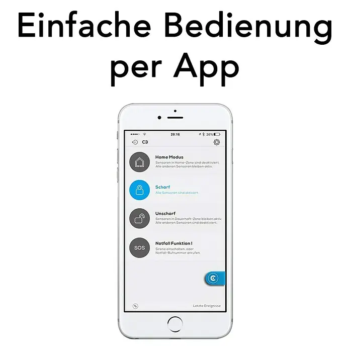 Clarer Alarmanlagen-Set C3 - Geeignet für: 40 Sensoren, WLAN - Detailaufnahme