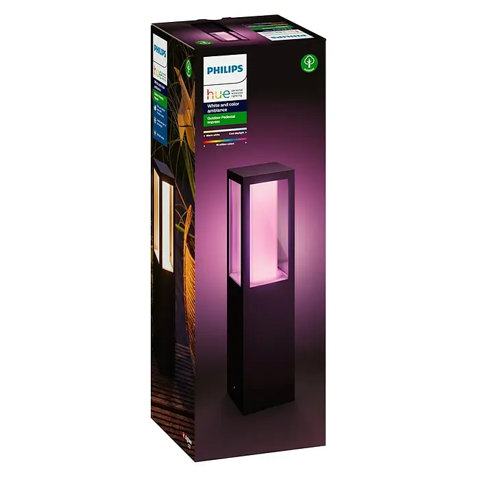 Philips Hue LED-Sockelleuchte White & Color Ambiance Impress - 2-flammig, 8 W, Lichtfarbe: Mehrfarbig, IP44