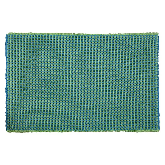 MSV Alfombra para baño Cone - 50 x 80 cm, Azul/Verde, 75% poliéster, 25% acrílico