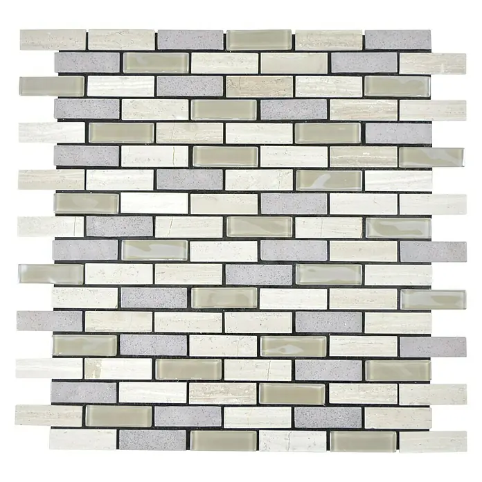 Selbstklebemosaik SAM 4CMIL1 - 29,8 x 30,4 cm, Glas, Grau - Ansicht von oben