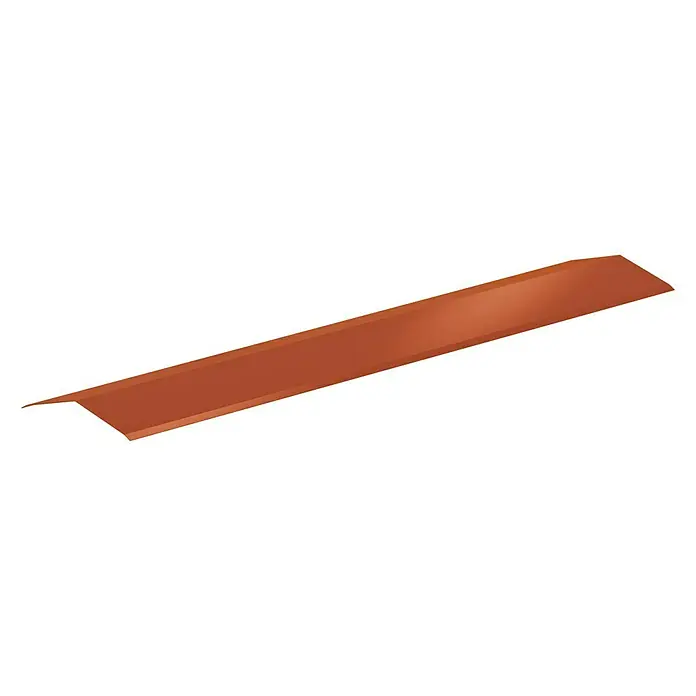 Sarei Piccolo Firstblech - Zuschnittbreite: 200 mm, Länge: 2.000 mm, Aluminium, Ziegelrot - Linke Seitenansicht