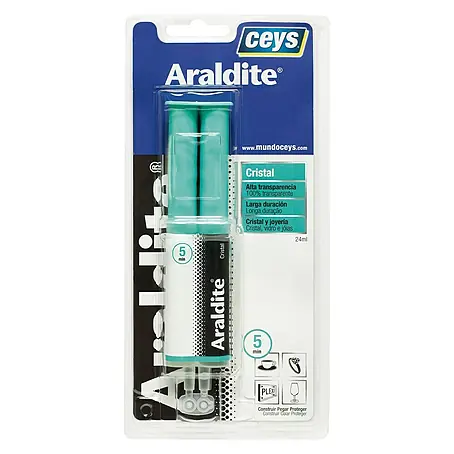 Ceys  Adhesivo de resina epoxi de 2 componentes Araldite cristal