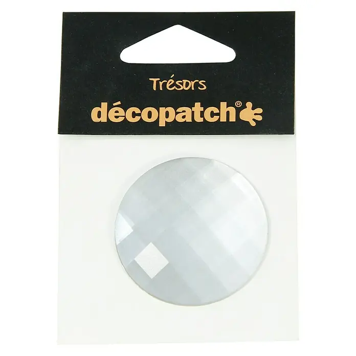 Décopatch Pieza decorativa Trésors Round blanco - 4,5 x 2 cm