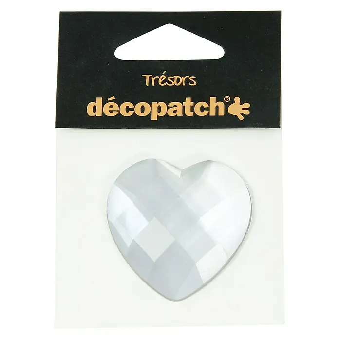 Décopatch Pieza decorativa Trésors Cœur - 4,5 x 2 cm, Blanco