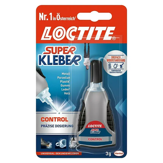 Loctite Sekundenkleber Control - 3 g, Tube, Flüssig