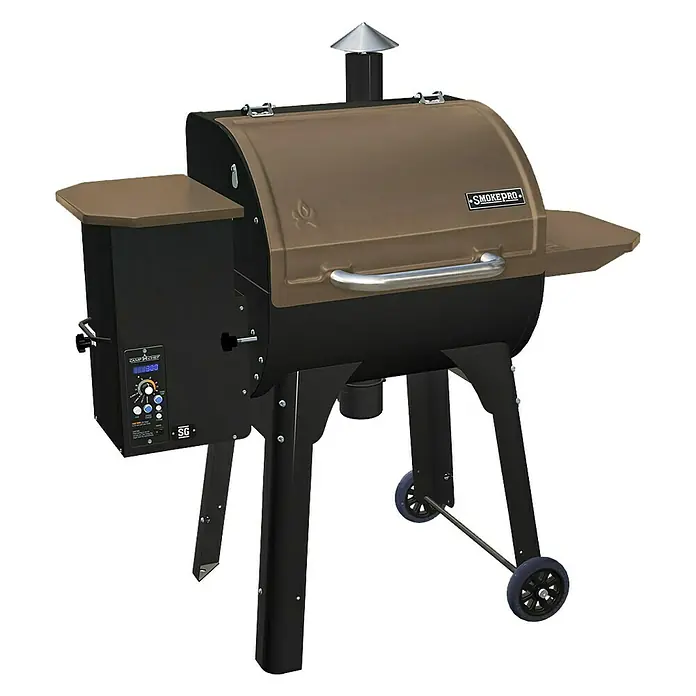 Buschbeck Pelletgrill Grill San Diego - Hauptgrillfläche: 56 x 50 cm, Stahl, Braun/Metallic - Vorderansicht