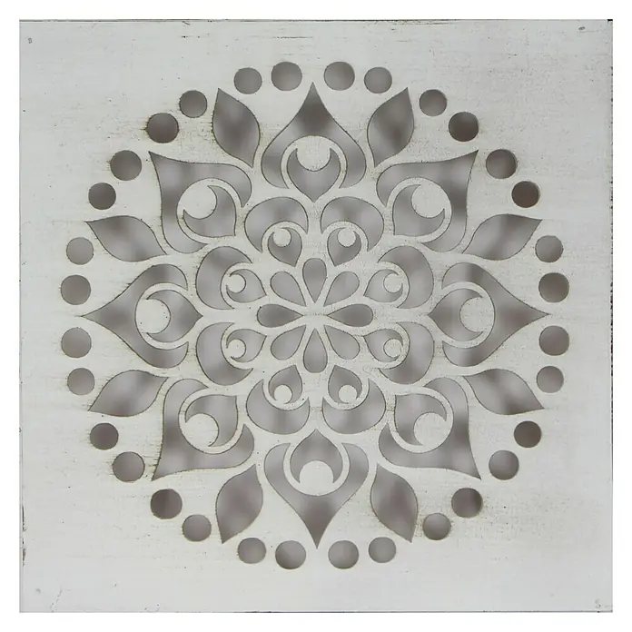 Cuadro de madera Mándala 103 - Mosaico, An x Al: 20 x 20 cm